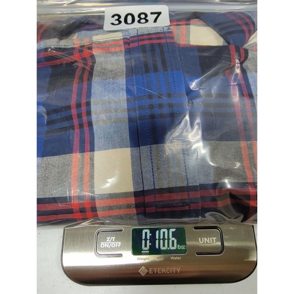 Bonobos Plaid Red White Blue Men's Long Sleeve Button Shirt - Large - Picture 5 of 5